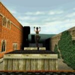 Lara Croft s'entrainant dans son jardin