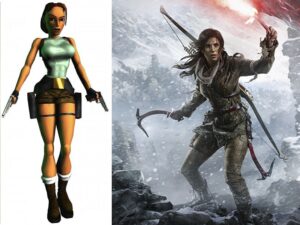différence entre la Lara Crft de 1996 par Core Design et la Lara Croft 2015 par Crystal Dynamics
