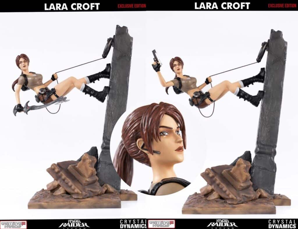 statuettes version classique et exclusive de Lara Croft tirée de Tomb Raider Legend par Gaming Heads