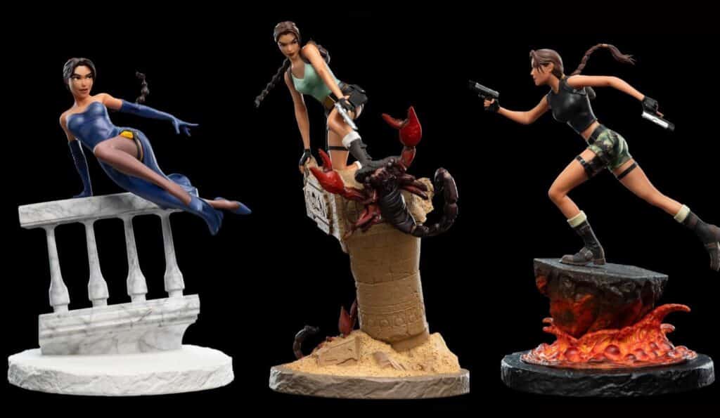 Les 3 statuettes Lara Croft de Weta