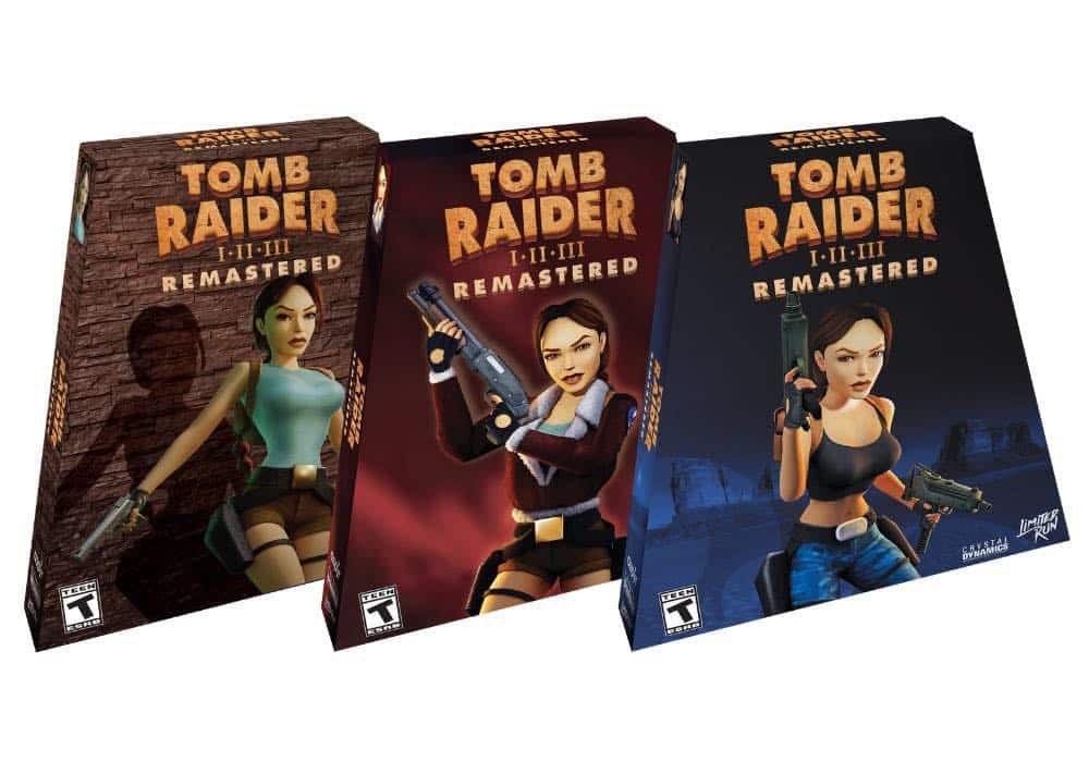 Les 3 boites trapézoïdales de Tomb Raider Remastered 1/2/3