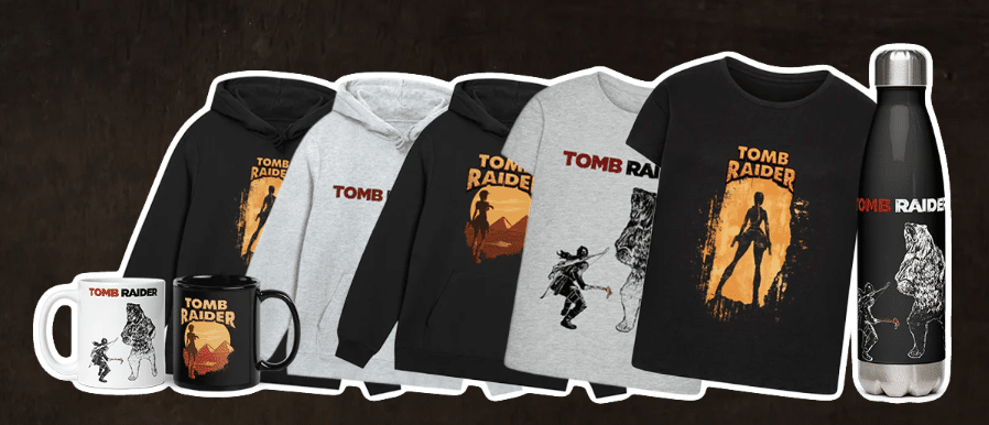 des t-shiirts, des hoodies et des mugs viennent s'ajouter au nouveau shop tomb raider