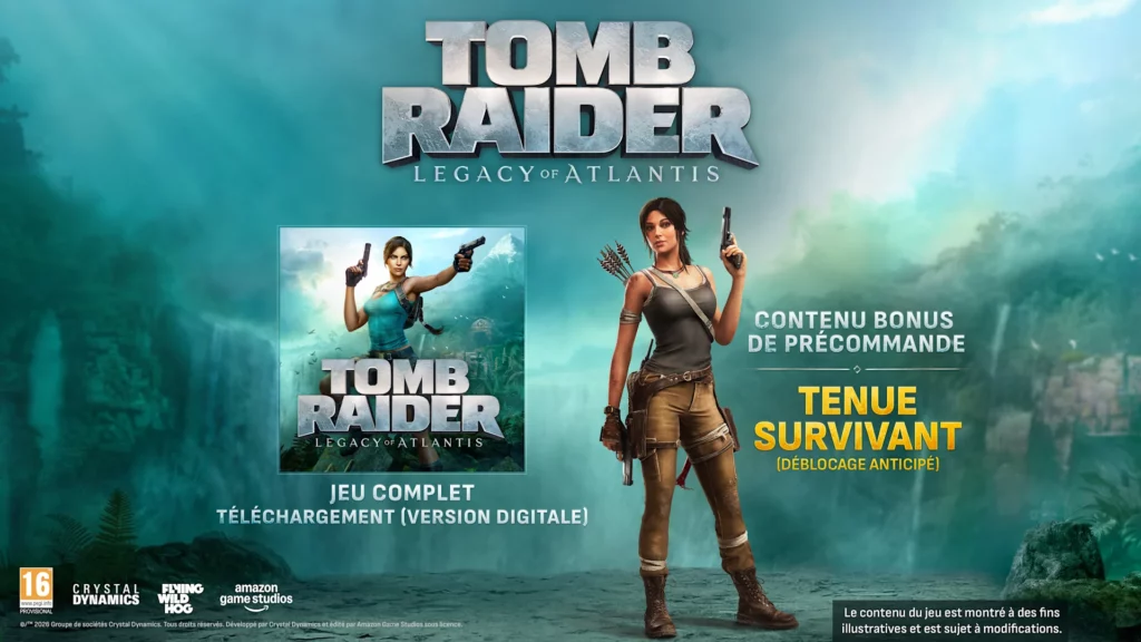 l'édition standard du jeu Legacy of Atlantis : le jeu + le DLC tenue Survivante.