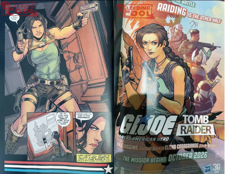 preview de la fin du comics #330 G.I Joe avec l'apparition de Lara Croft