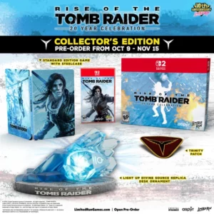 contenu du pack collector rise of the tomb raider Switch 2